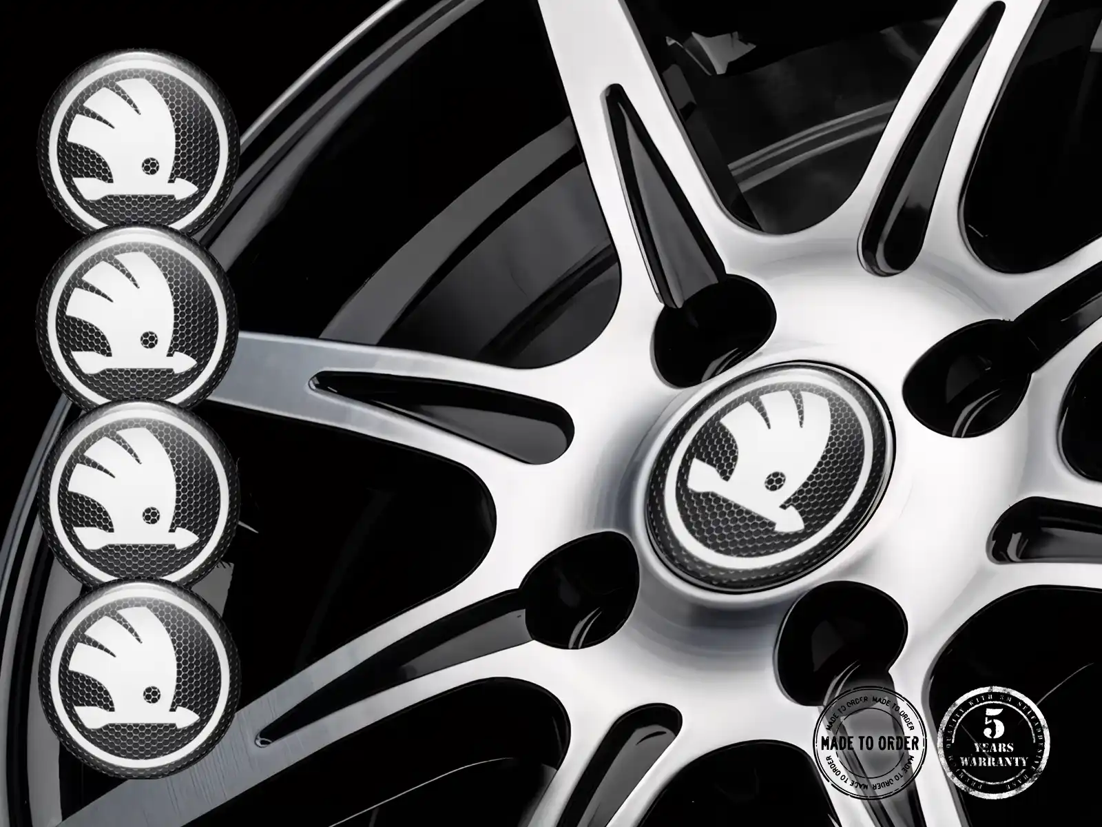 Skoda Gewölbte Aufkleber Stil Luxus Felgenlogos